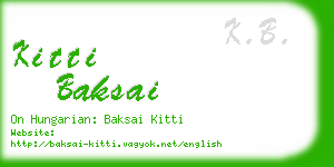 kitti baksai business card